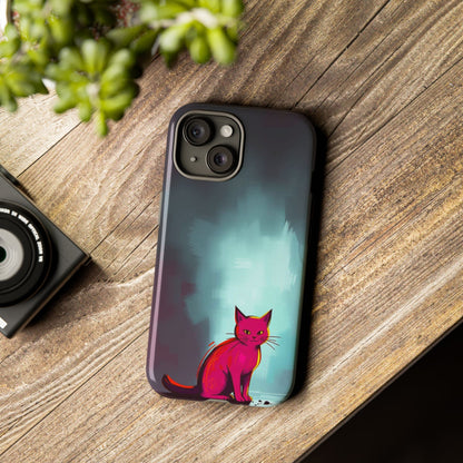 Pop Art Moody Cat Design Phone Case - Multicolor Phone Case