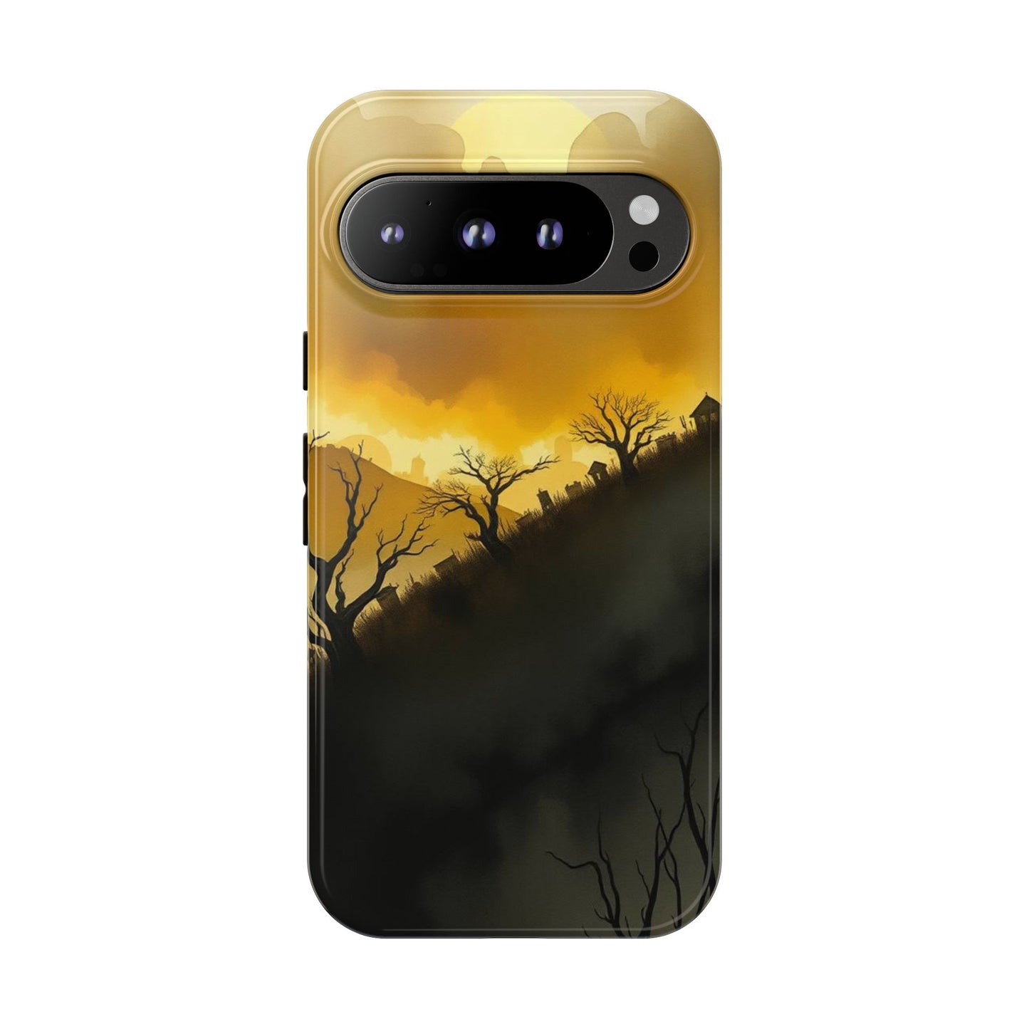 Google Pixel 9 Pro / Glossy Phone Case - Eerie Graveyard Watercolour Design Phone Case