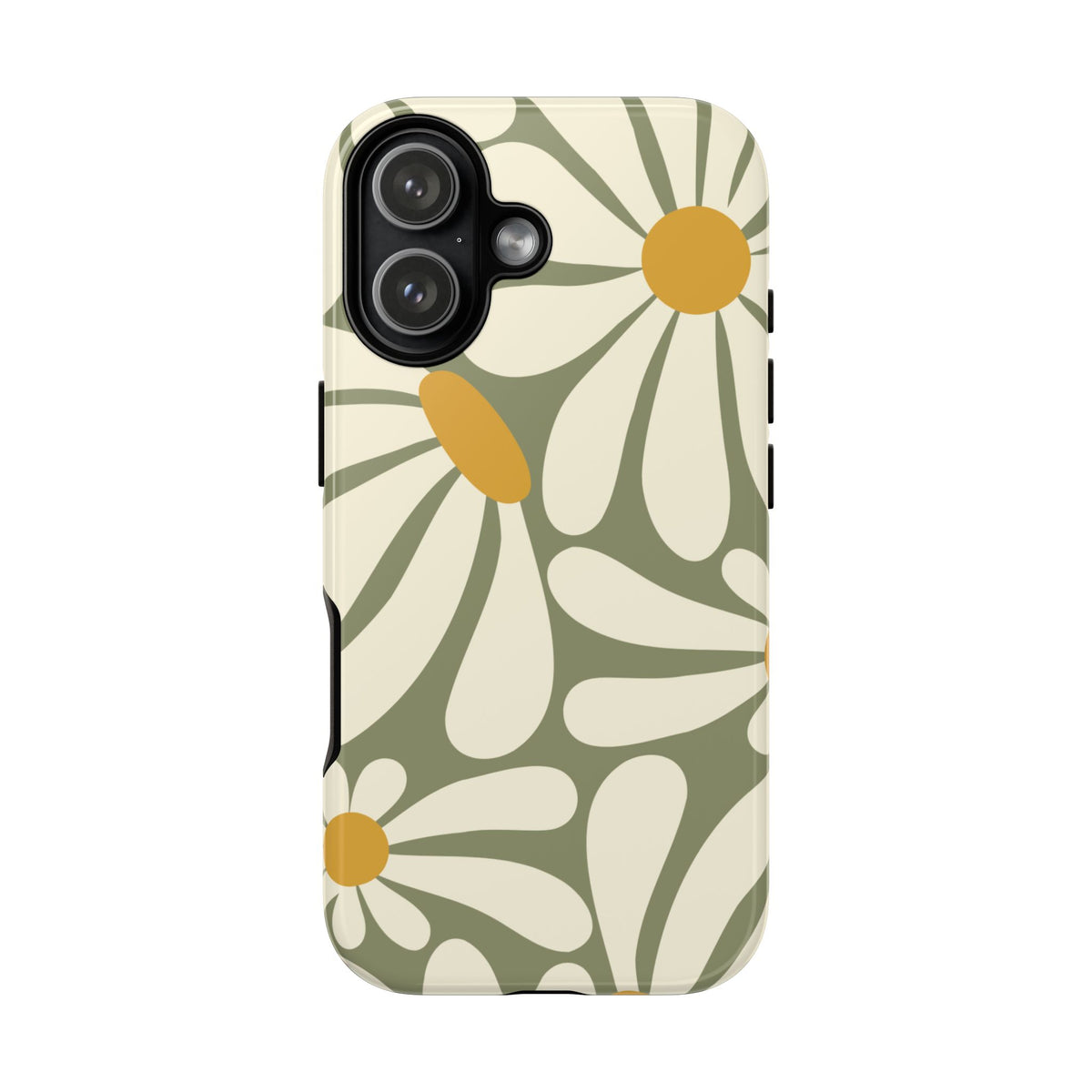 Retro Green Daisy Pattern #1 Phone Case - Green Phone Case - iPhone 17 / Glossy