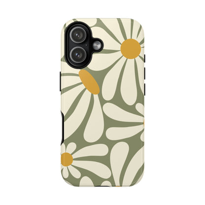 Retro Green Daisy Pattern #1 Phone Case - Green Phone Case - iPhone 17 / Glossy