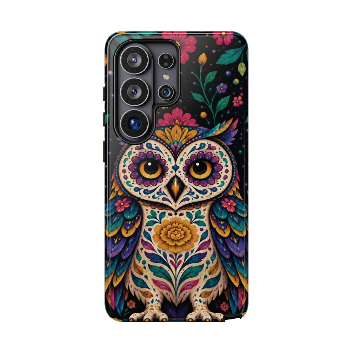 Vibrant Purple and Teal Calavera Owl Phone Case - Multicolor Phone Case - Samsung Galaxy S26 Ultra / Glossy
