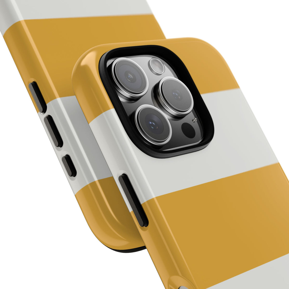 Yellow & White Horizontal Stripe Pattern Phone Case - Yellow Phone Case