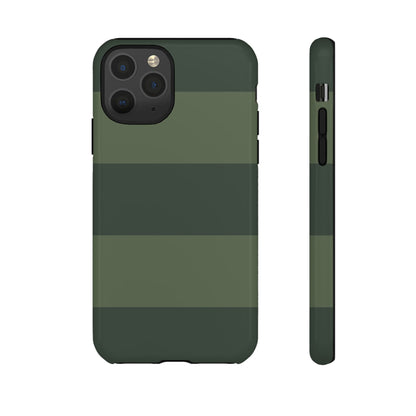 iPhone 11 Pro / Glossy Phone Case - Green Horizontal Stripe Pattern Phone Case