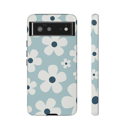 Cute Light Blue Daisy Pattern Phone Case - Blue Phone Case - Google Pixel 6 / Glossy