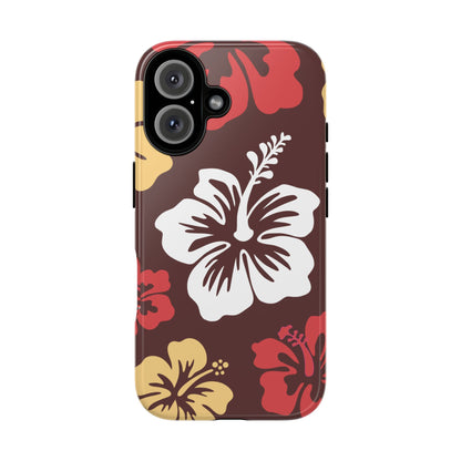 iPhone 16 / Glossy Phone Case - ’Hibiscus Retro Pattern #2’ Phone Case