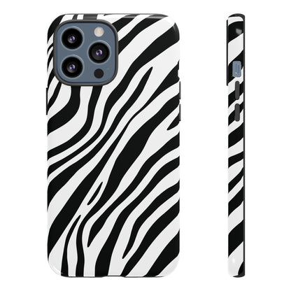 Modern Monochrome Zebra Print Phone Case
