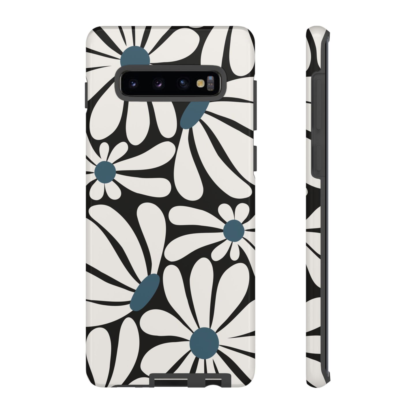 Phone Case - Retro Black Daisy Pattern Phone Case