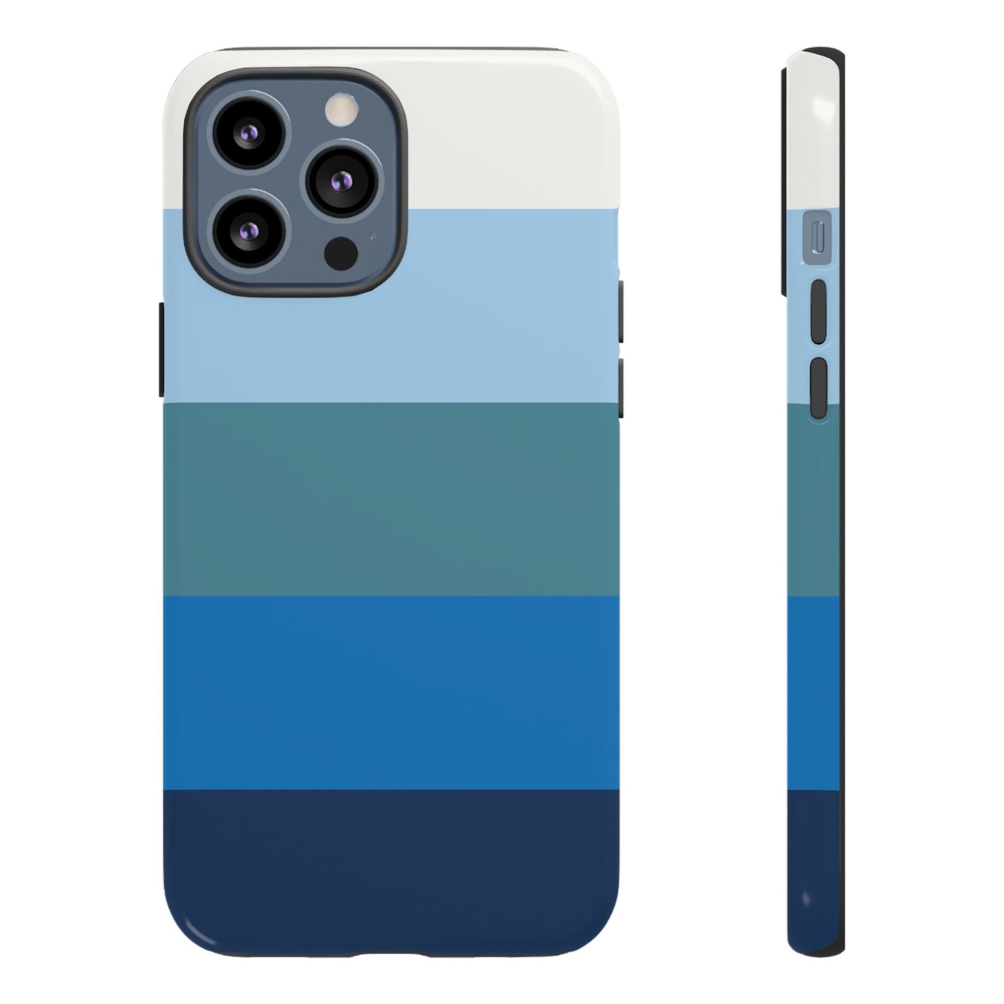 Blue and White Stripe Pattern Phone Case - Blue Phone Case - iPhone 13 Pro Max / Glossy