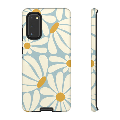 Samsung Galaxy S20 / Glossy Phone Case - ’Retro Blue Daisy Pattern’ Phone Case