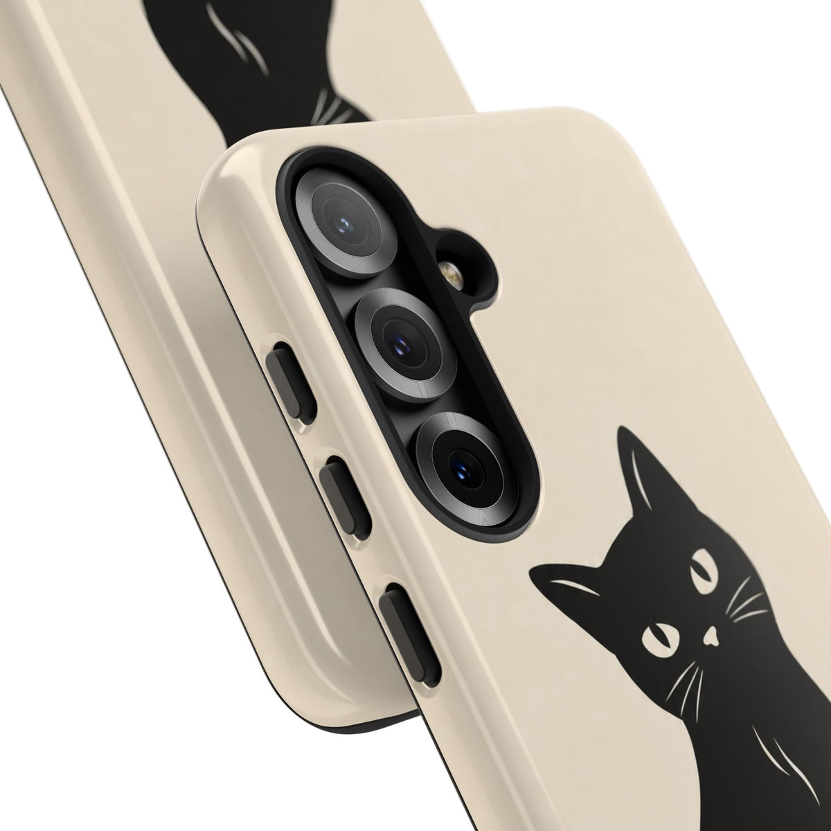 Minimalist Cream & Black Cat Phone Case