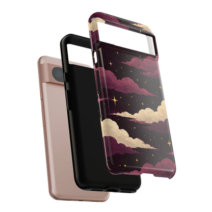 Illustrated Plum Clouds & Stars Phone Case