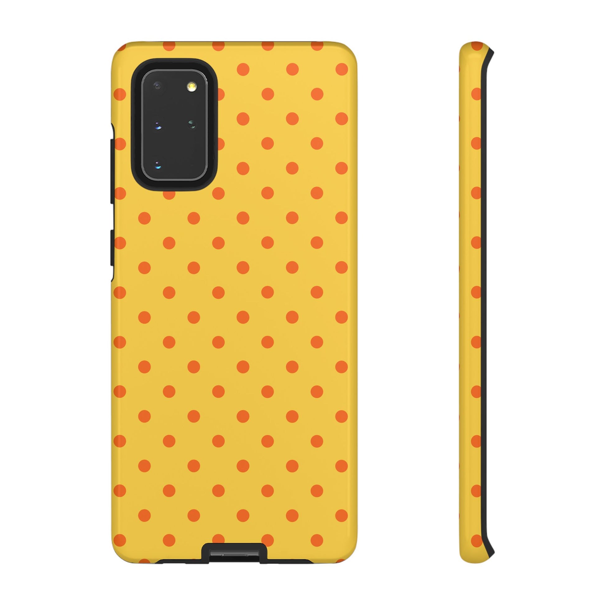 Samsung Galaxy S20+ / Glossy Phone Case - Trendy Yellow & Orange Dot Pattern Phone Case
