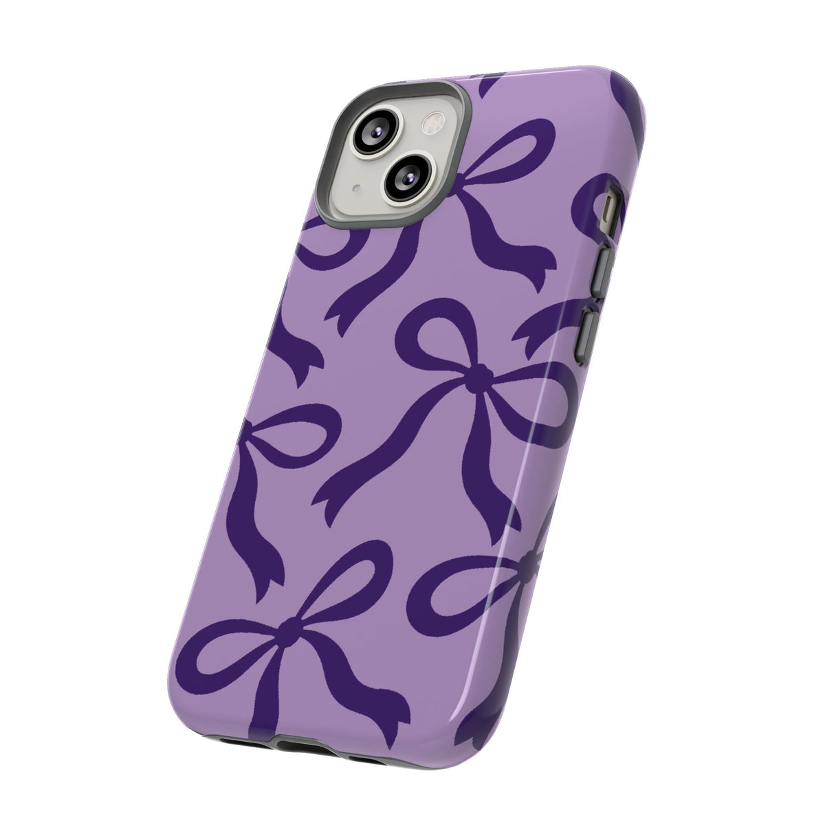 Bold Lilac and Deep Purple Bow Pattern Phone Case - Purple Phone Case