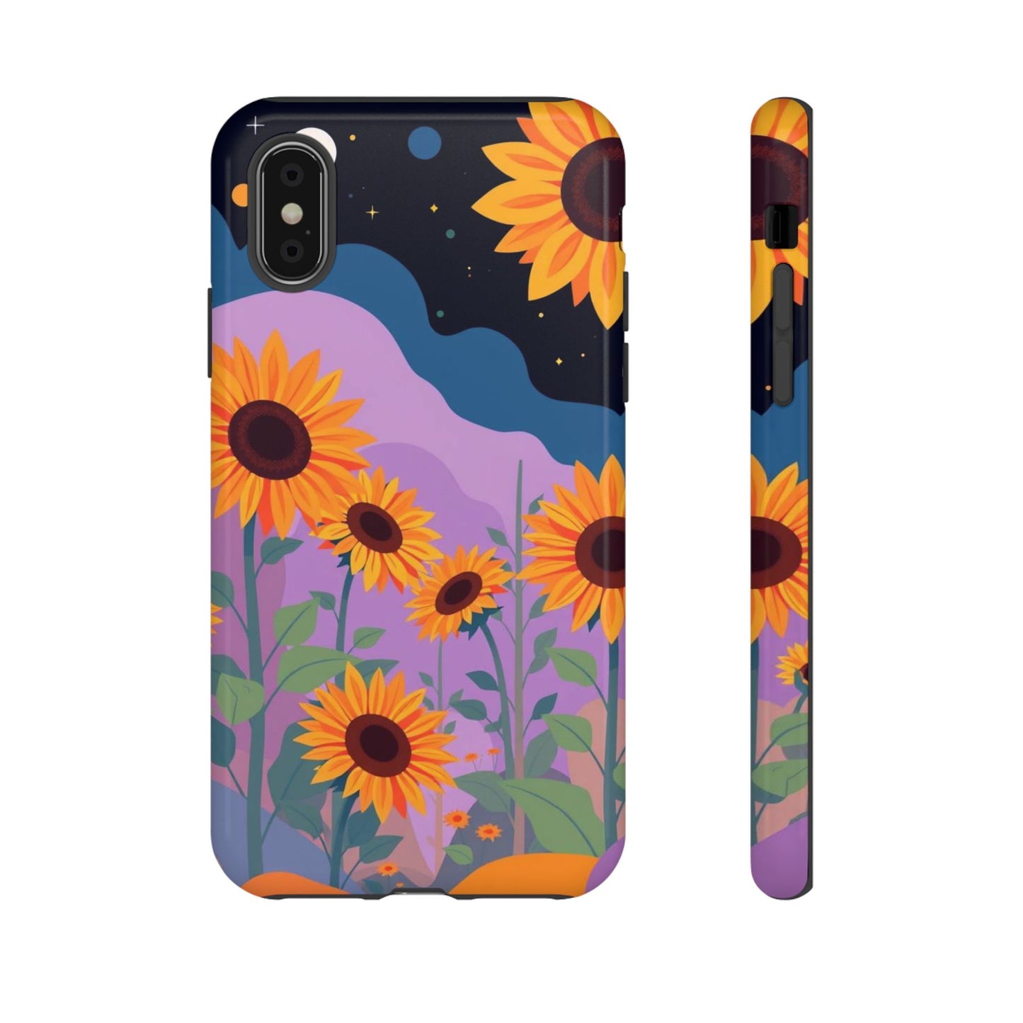 iPhone XS / Glossy Phone Case - Surreal Sunflower Design Phone Case