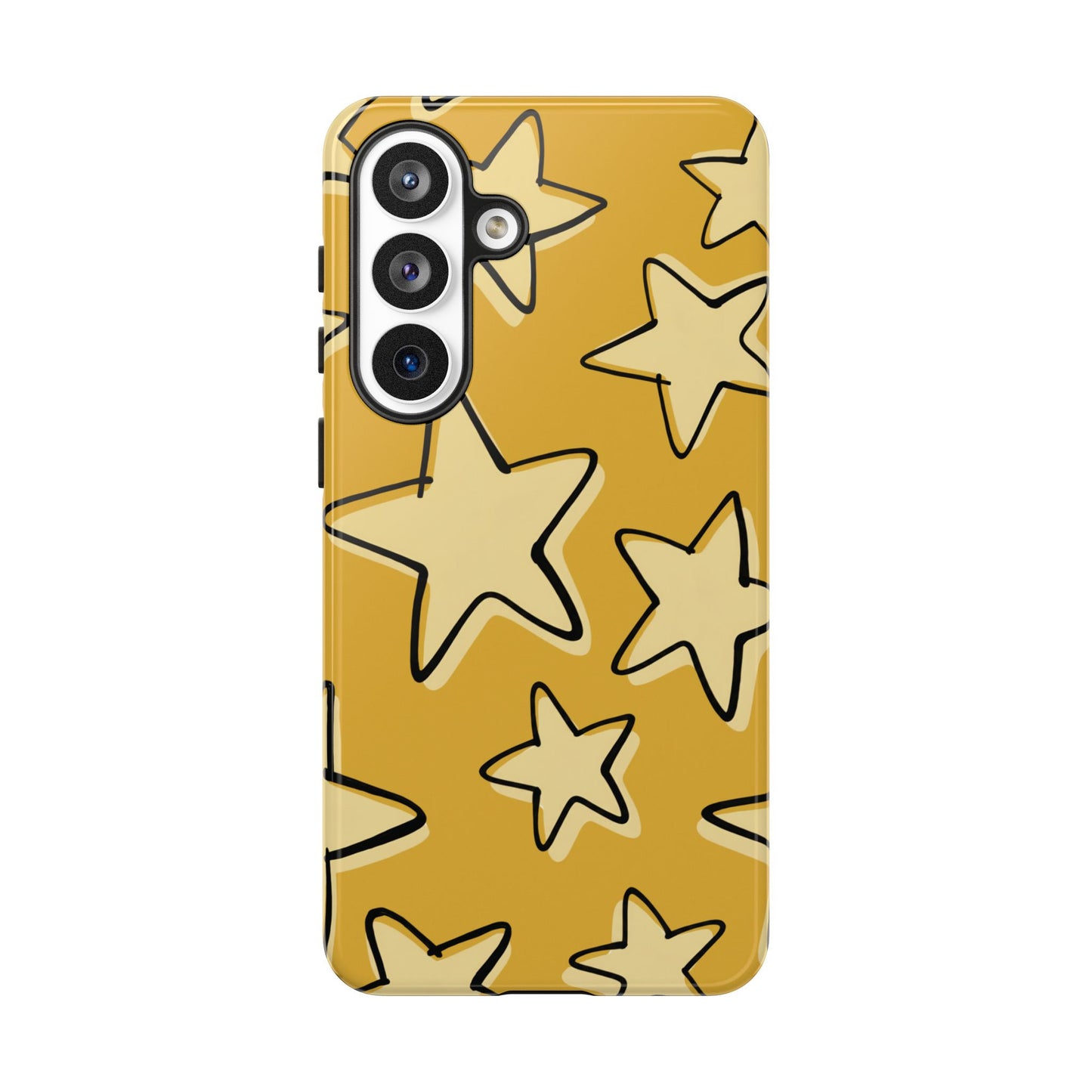 Golden Yellow Doodle Star Phone Case