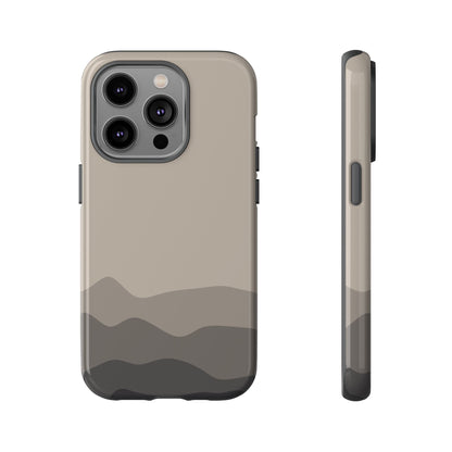 Beige Abstract Waves Protective Phone Case - Beige Phone Case - iPhone 14 Pro / Glossy