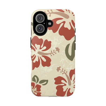 iPhone 16 / Glossy Phone Case - ’Boho Chic Hibiscus Pattern #1’ Phone Case