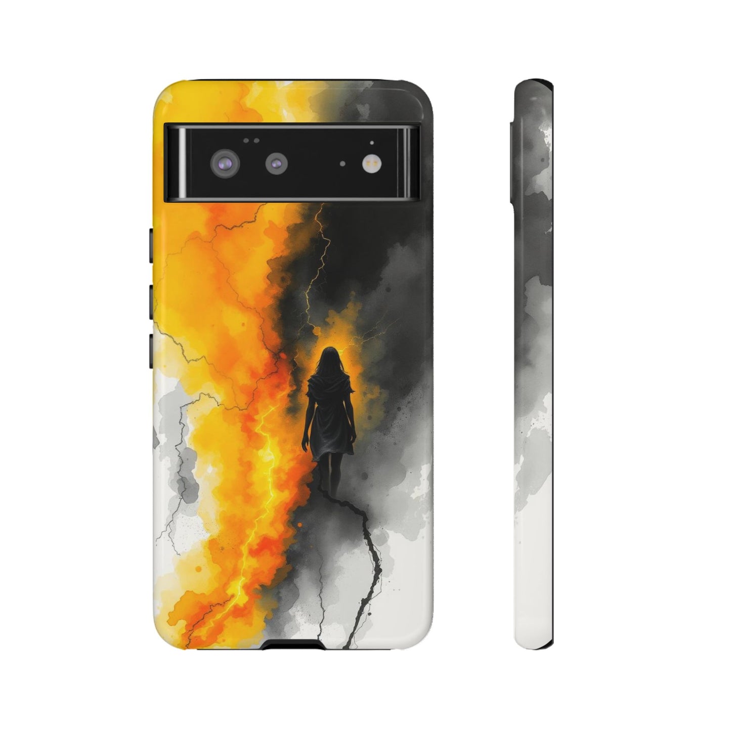 Google Pixel 6 / Glossy Phone Case - Watercolour Gothic Silhouette of a Woman Phone Case