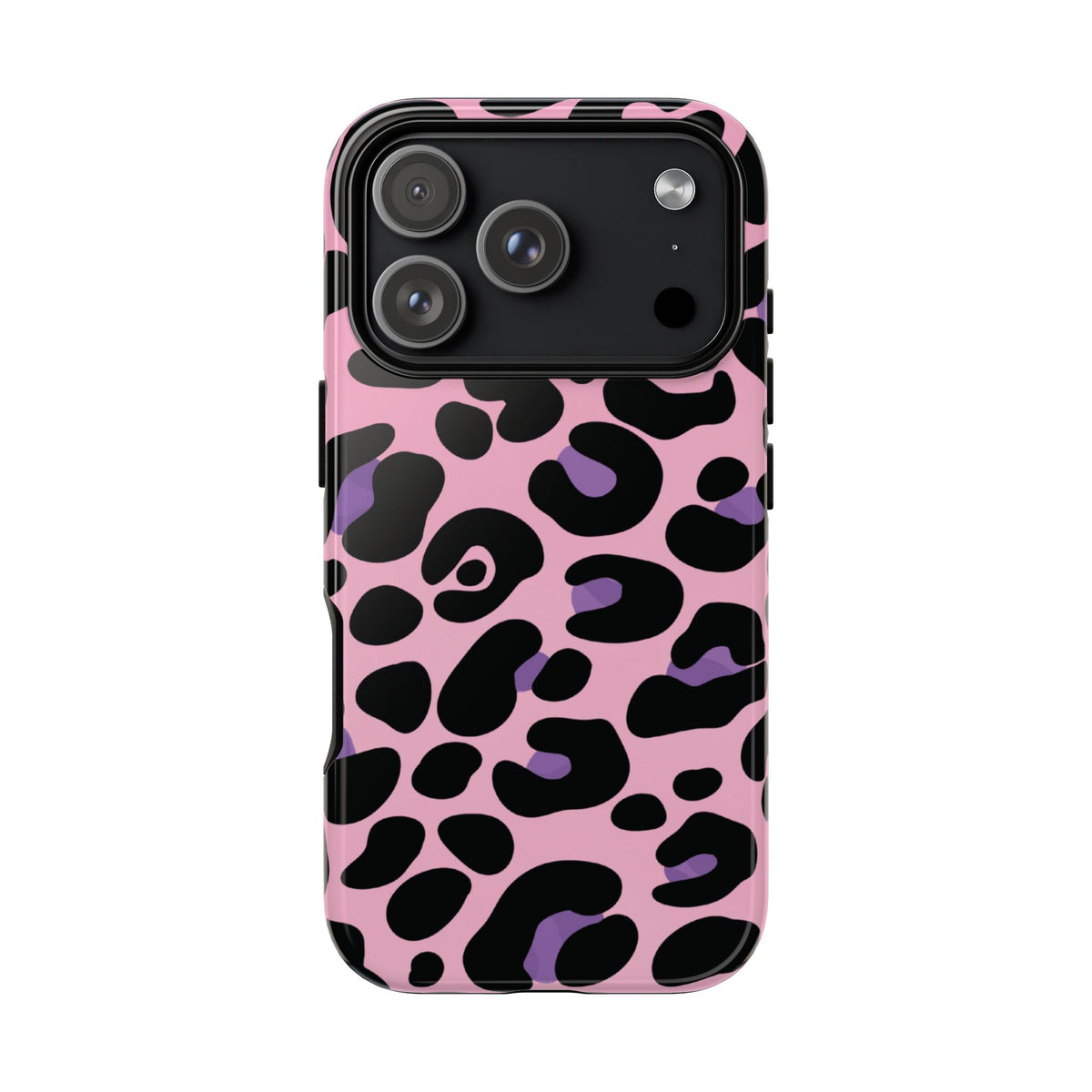 Pretty Pink & Lavender Leopard Print - Blue Phone Case - iPhone 18 Pro / Glossy
