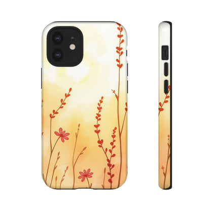 Boho Chic Watercolour Wildflower Dusk Pattern Phone Case - Multicolor Phone Case - iPhone 12 Mini / Glossy