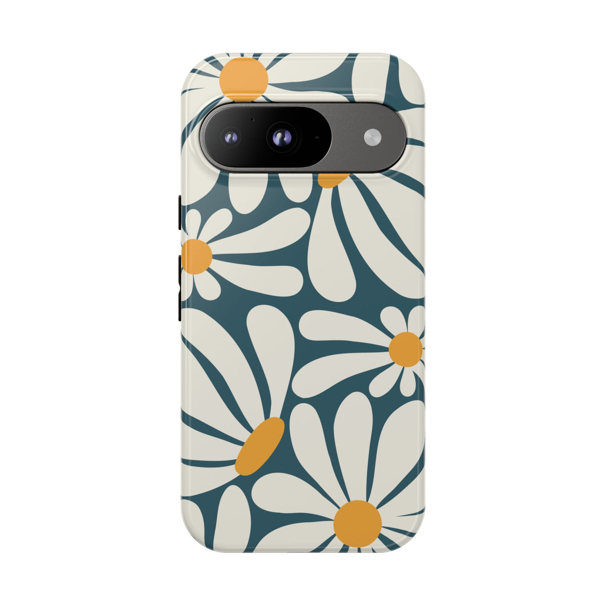 Retro Blue Daisy Pattern Phone Case - Blue Phone Case - Google Pixel 9 / Glossy