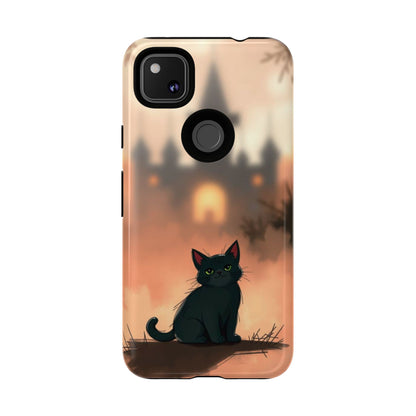 Cute Gothic Cat Design Phone Case