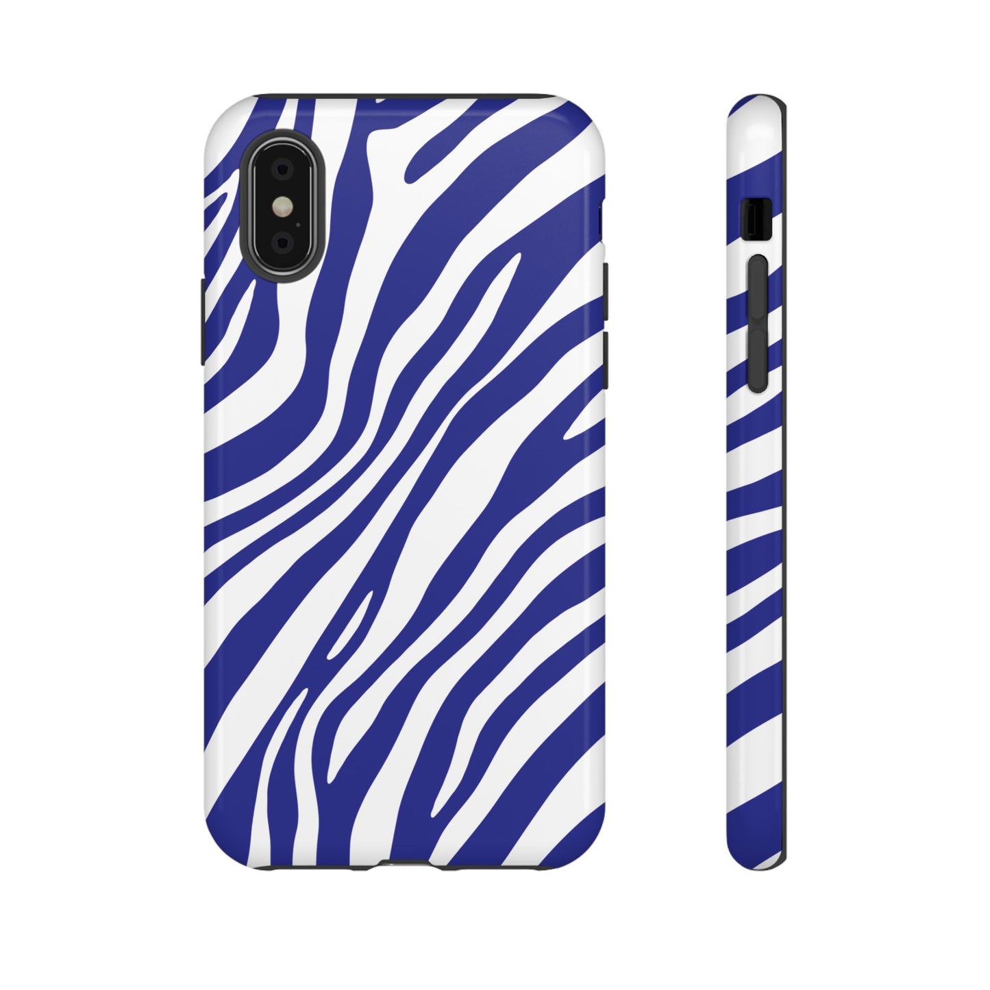 Modern Electric Blue Zebra Print Phone Case
