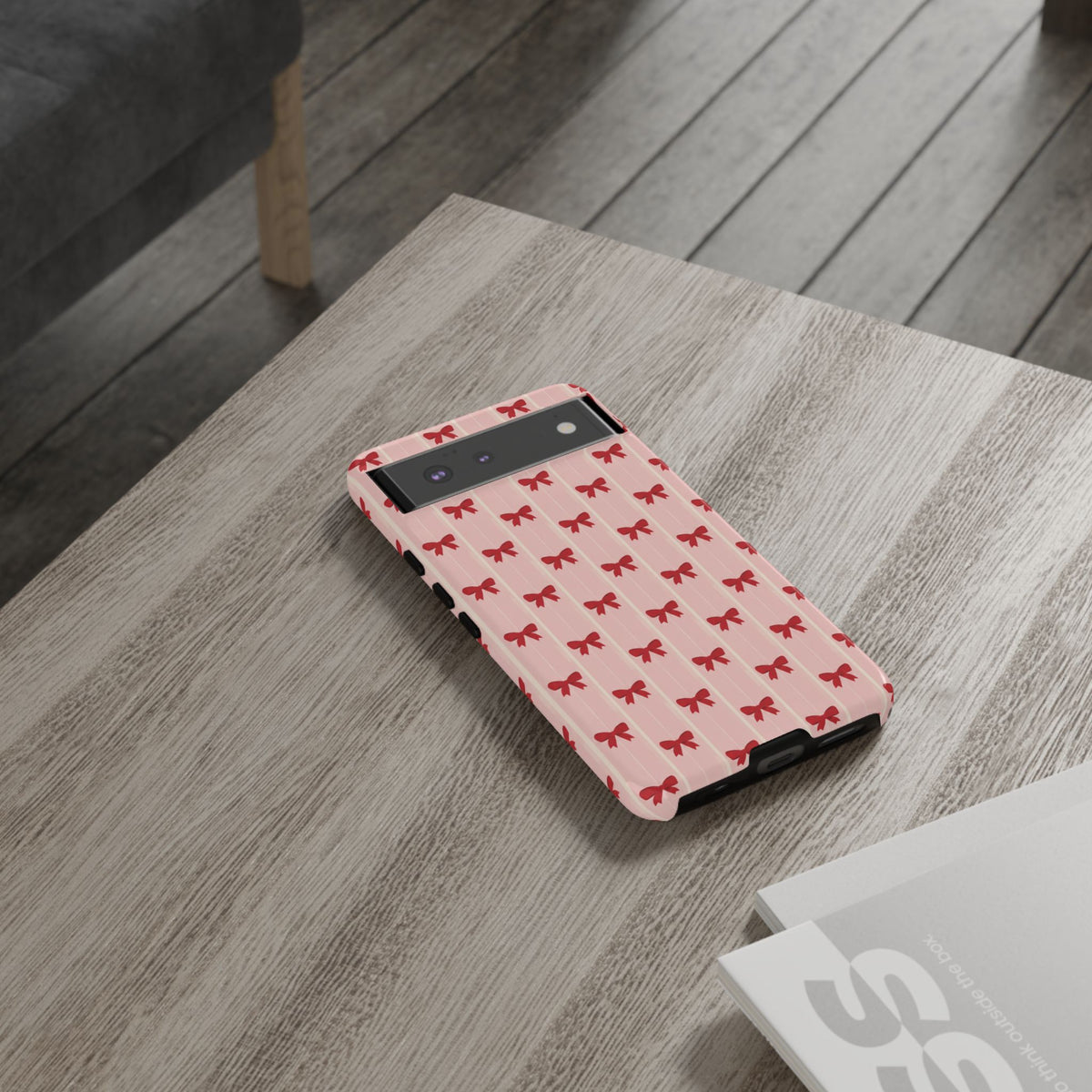 Retro Cherry Red Bow Pattern Phone Case
