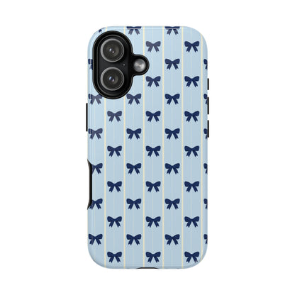 Retro Navy Blue Bow Pattern Phone Case