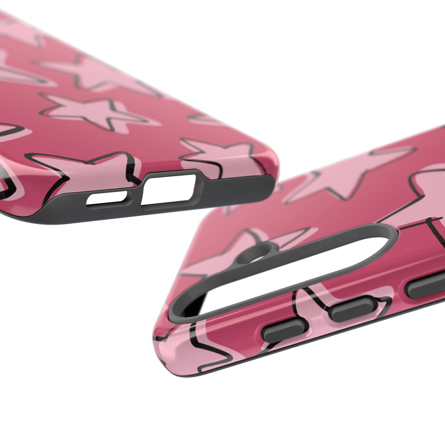 Raspberry Pink Doodle Star Phone Case