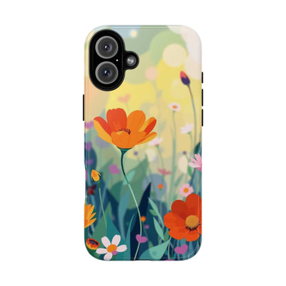 iPhone 16 Plus / Glossy Phone Case - Pop Art Style Wildflower Design Phone Case