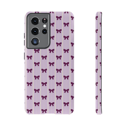 Retro Plum Purple Bow Pattern Phone Case