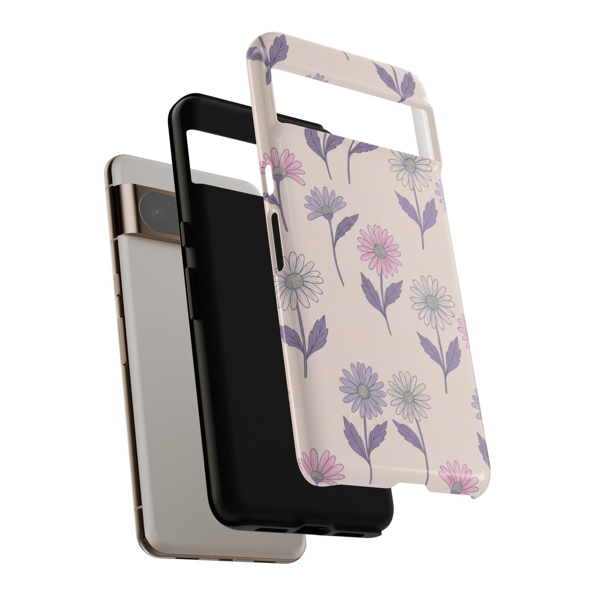 Pretty Pink & Purple Daisy Pattern Phone Case