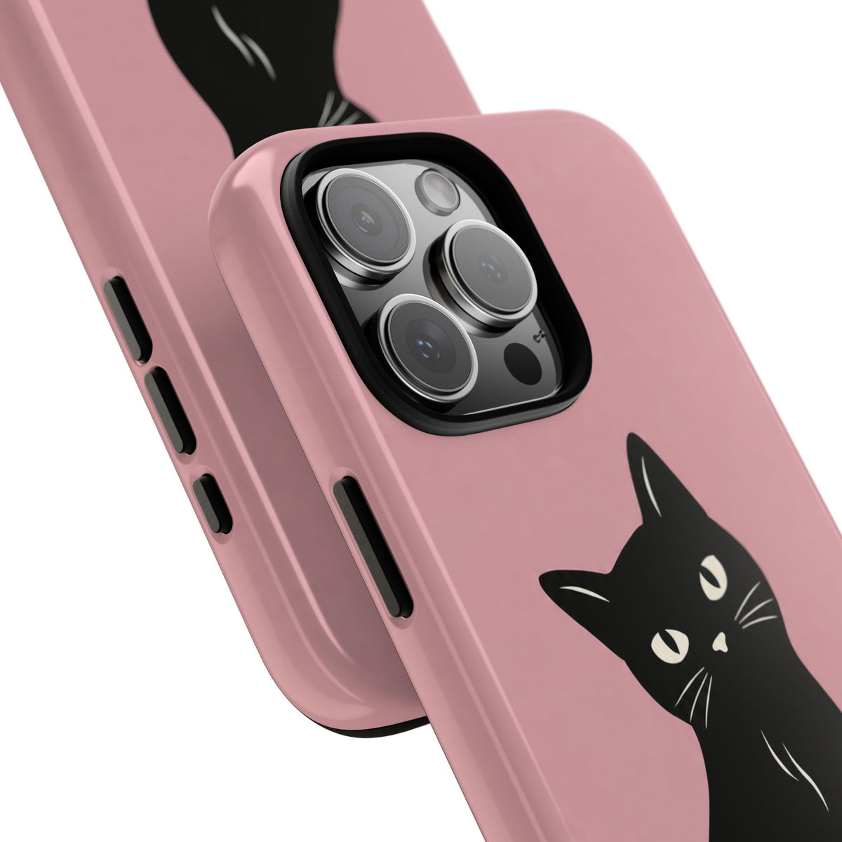Minimalist Blush Pink & Black Cat Phone Case
