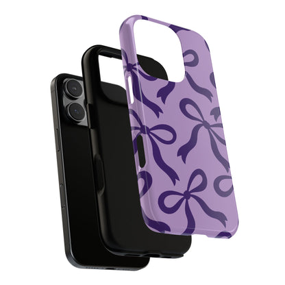 Bold Lilac and Deep Purple Bow Pattern Phone Case - Purple Phone Case