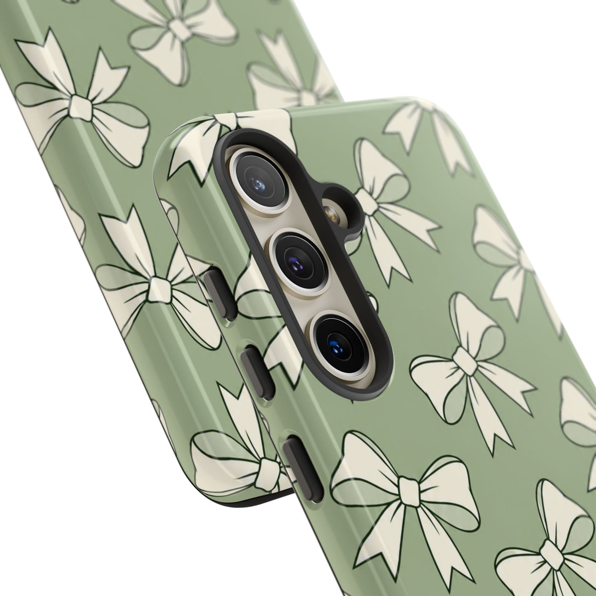 Chic Sage Green Bow Pattern Phone Case