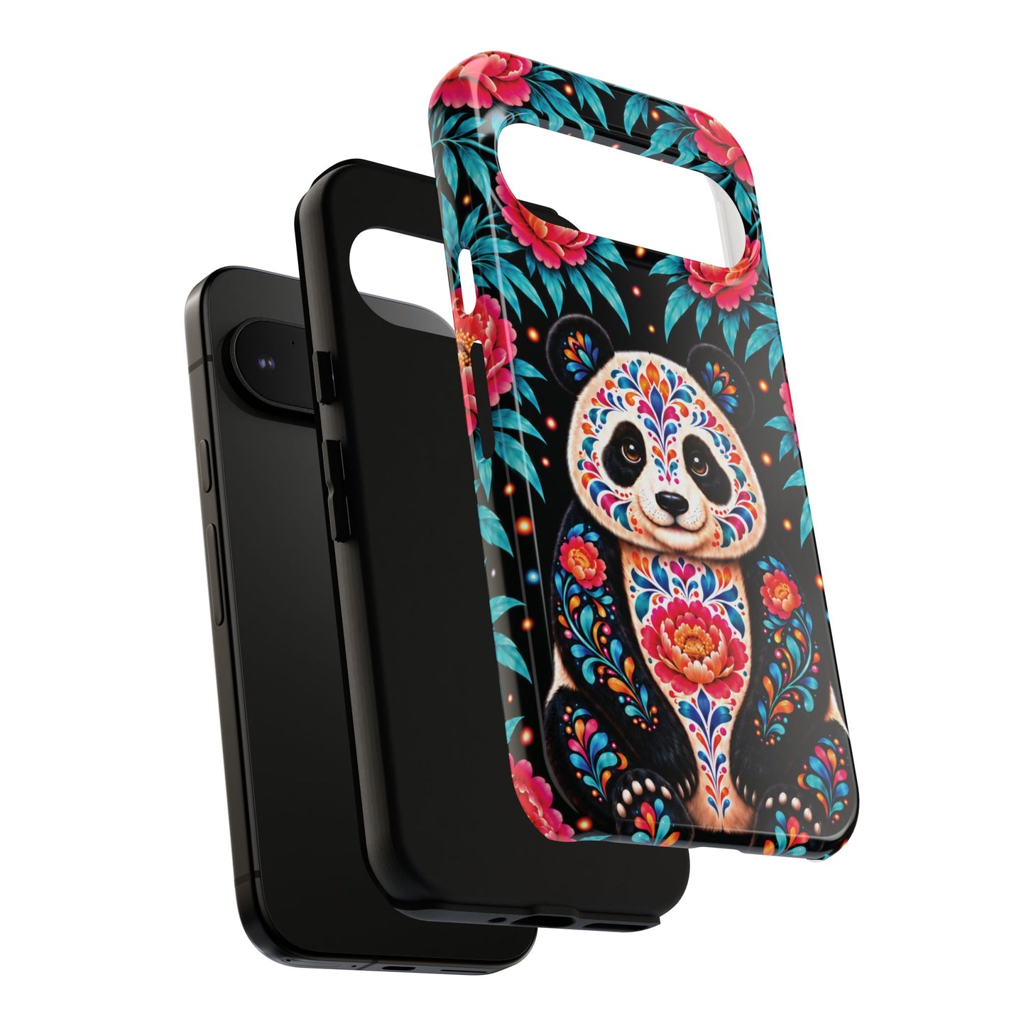 Cute Pink and Turquoise Calavera Panda Phone Case - Multicolor Phone Case