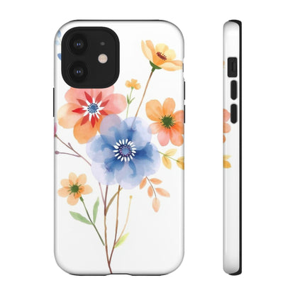 iPhone 12 / Glossy Phone Case - Boho Chic Watercolour Bouquet Pattern Phone Case