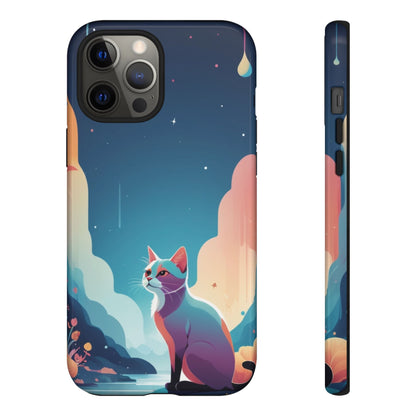 Stylised Cat Design Phone Case - Multicolor Phone Case - iPhone 12 Pro Max / Glossy