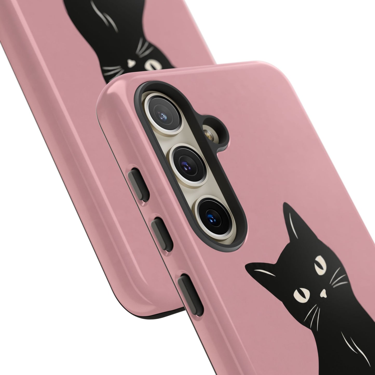 Minimalist Blush Pink & Black Cat Phone Case