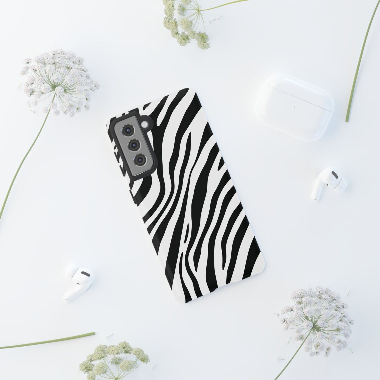 Modern Monochrome Zebra Print Phone Case