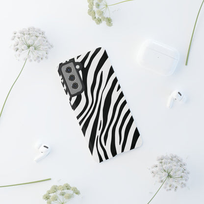 Modern Monochrome Zebra Print Phone Case