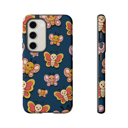 Dark Blue Butterfly Sticker Design Phone Case - Blue Phone Case - Samsung Galaxy S23 / Glossy
