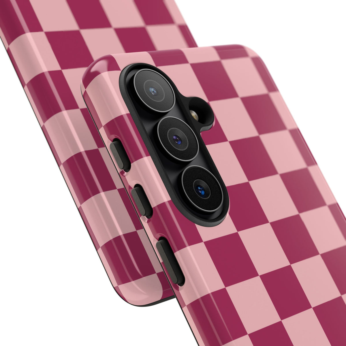 Pink Checked Pattern Phone Case - Pink Phone Case