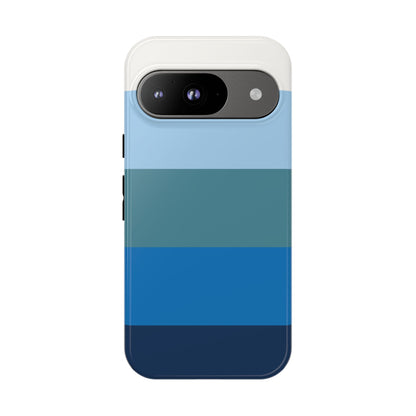 Blue and White Stripe Pattern Phone Case - Blue Phone Case - Google Pixel 9 / Glossy