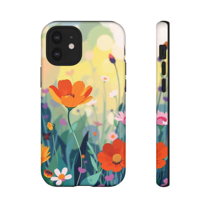 iPhone 12 Mini / Glossy Phone Case - Pop Art Style Wildflower Design Phone Case