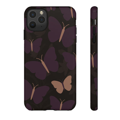 iPhone 11 Pro Max / Glossy Phone Case - Minimalist Purple Butterfly Pattern Phone Case
