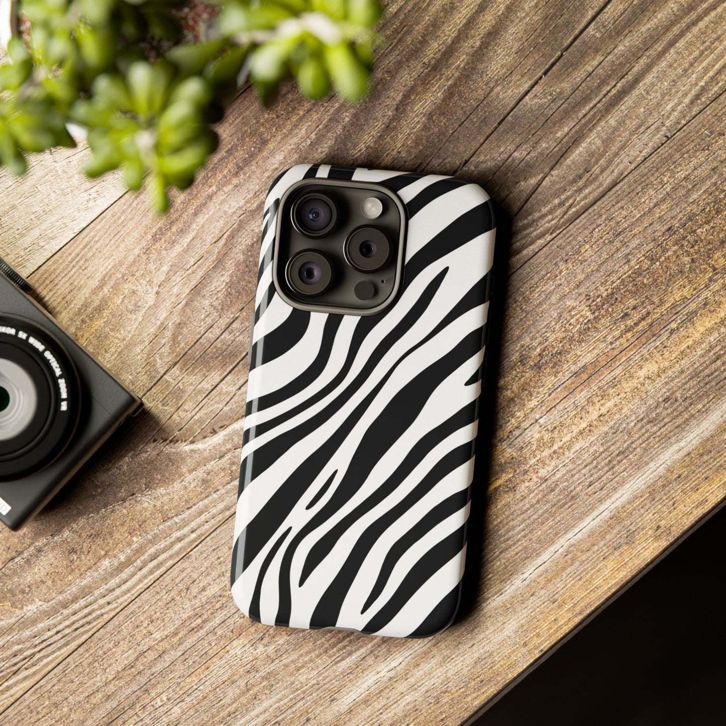 Modern Monochrome Zebra Print Phone Case