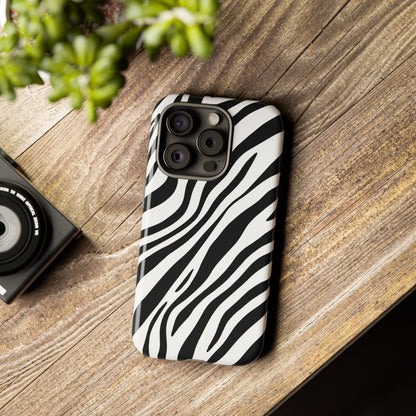 Modern Monochrome Zebra Print Phone Case