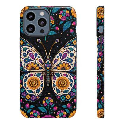 Vibrant Purple and Teal Calavera Butterfly Phone Case - Multicolor Phone Case - iPhone 13 Pro Max / Glossy